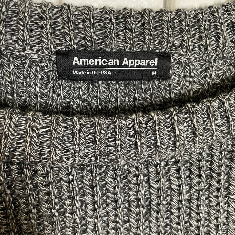 American Apparel Charcoal Women's Crew Neck Sweater - Picture 3 of 6